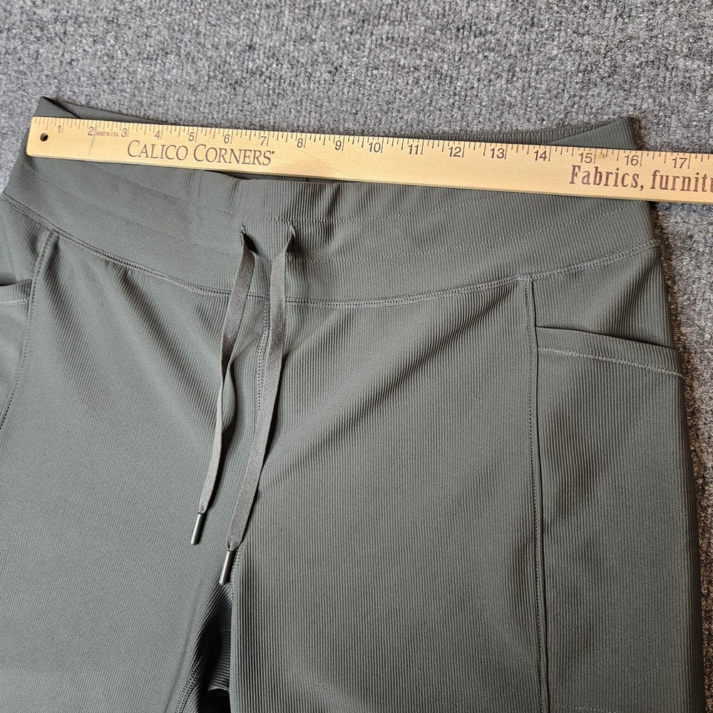 32 Degrees Cool Women's Ribbed Knit Drawstring Pants Wide Leg Size XL Green - Picture 3 of 8